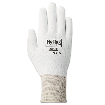 HYFLEX 11-600 WHT LT WGHT ASSEMB PU/COAT SZ9